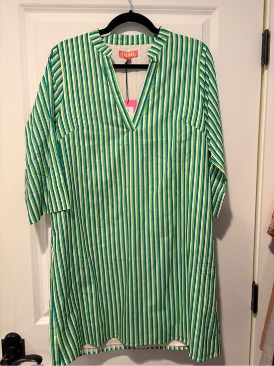 THML Dresses & Skirts - NWT Striped Green and White Tunic Dress - THML